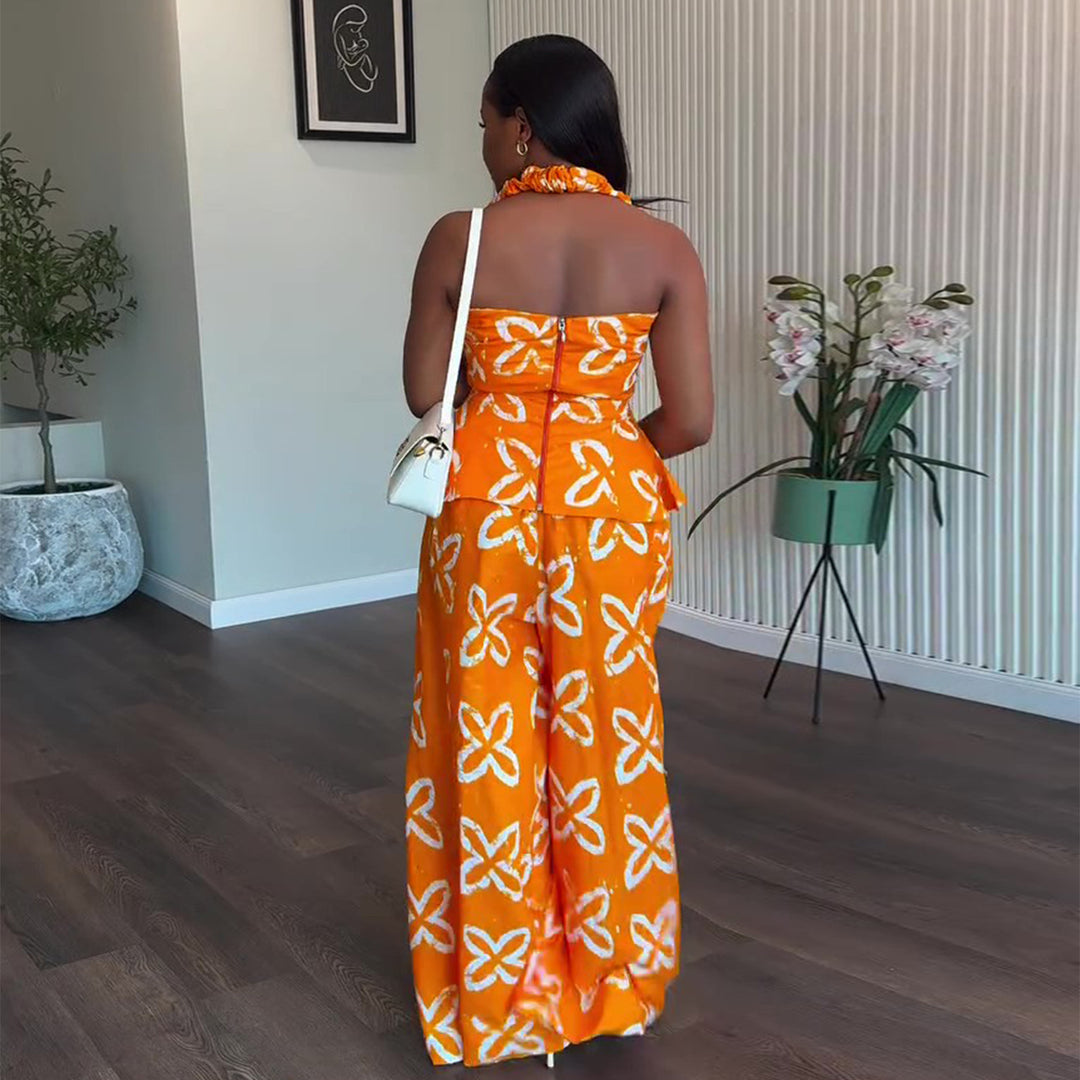 Damen Maxikleid mit breitem Trager und praktischen Seitentaschen Drune