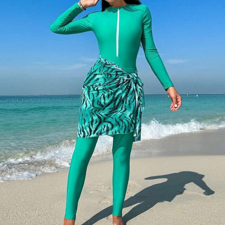Damen eleganter UV-Schutz-Schwimmanzug mit Wickelrock Drune