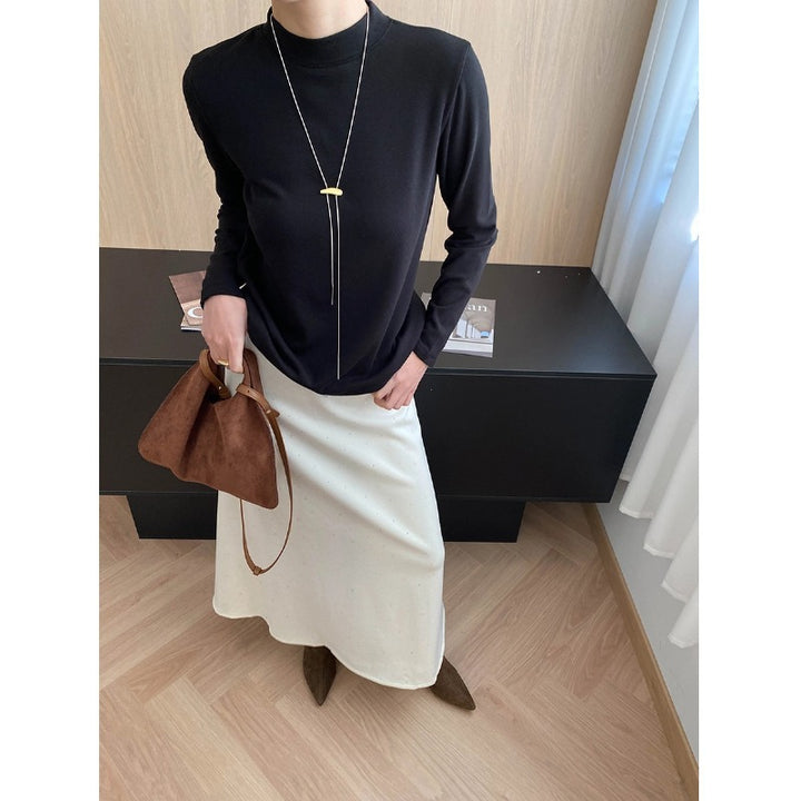 Damen Langarmshirt mit hohem Kragen aus hochwertigem Material Drune
