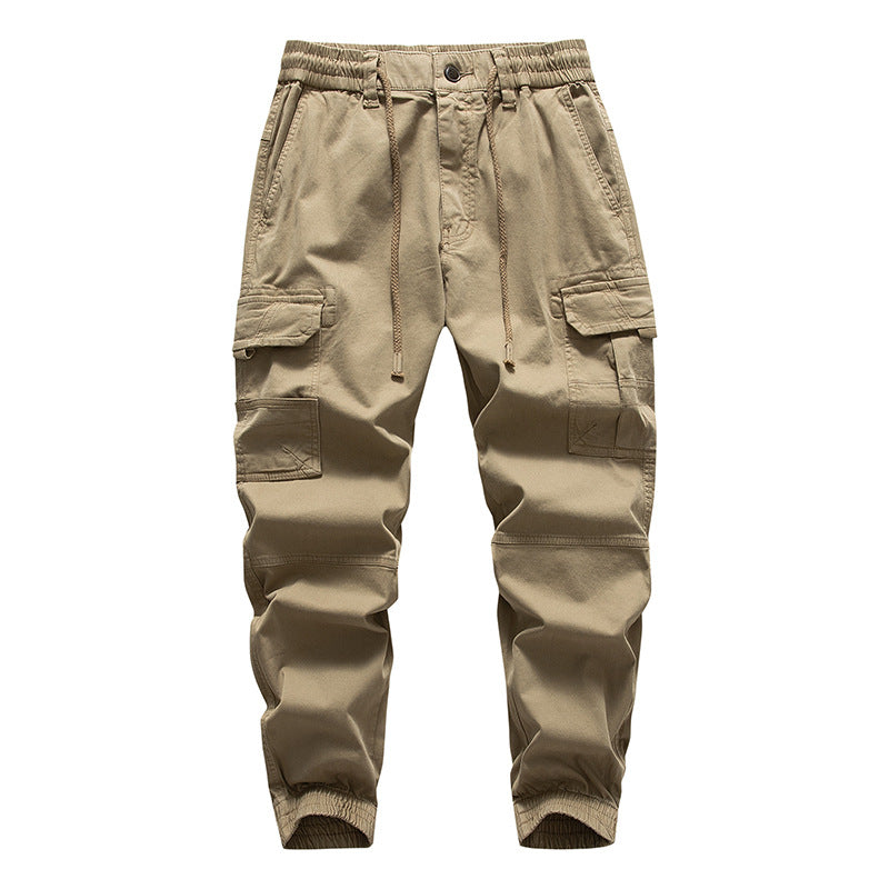 Herren Multifunktionale Cargo-Joggerhose mit Tunnelzugbund, Knieabnähern und Organizer-Taschen Drune