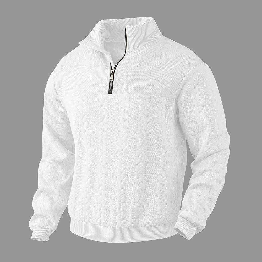 Herren Sweatshirt mit Zipper und strukturierter Verarbeitung Drune