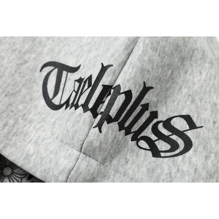 Unisex Kapuzenpullover im Urban‑Gothic‑Print mit geripptem Saum Drune