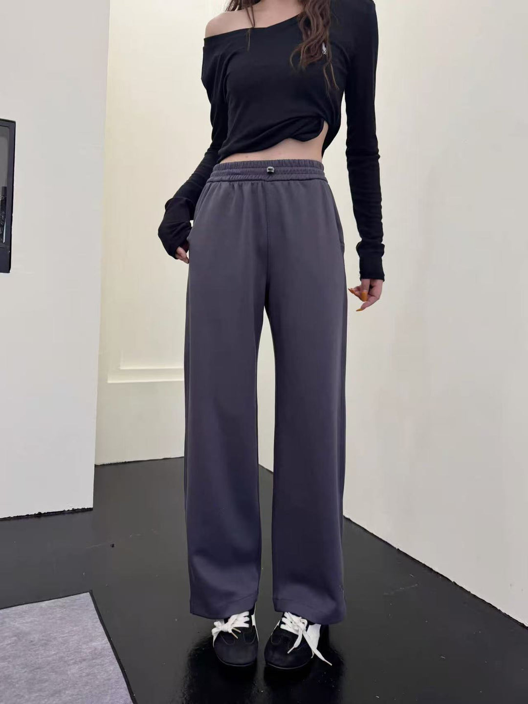 Damen Sportliche Freizeithose mit elastischem Bund und seitlichen Taschen Drune