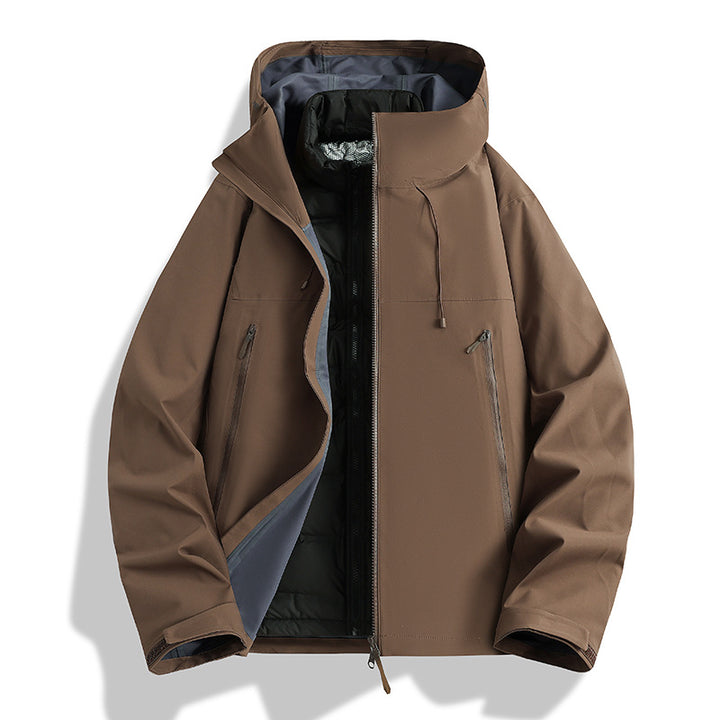 Herren Wasserdichte Softshell-Outdoorjacke mit verstellbarer Kapuze und atmungsaktiver Membran Drune