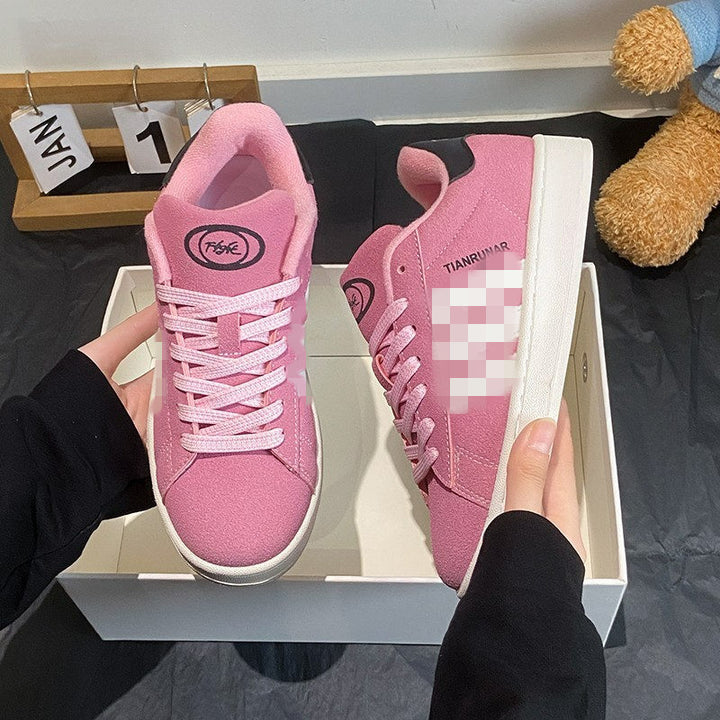 Damen niedriger Sneaker mit Gummisohle und Wildleder-Optik Drune