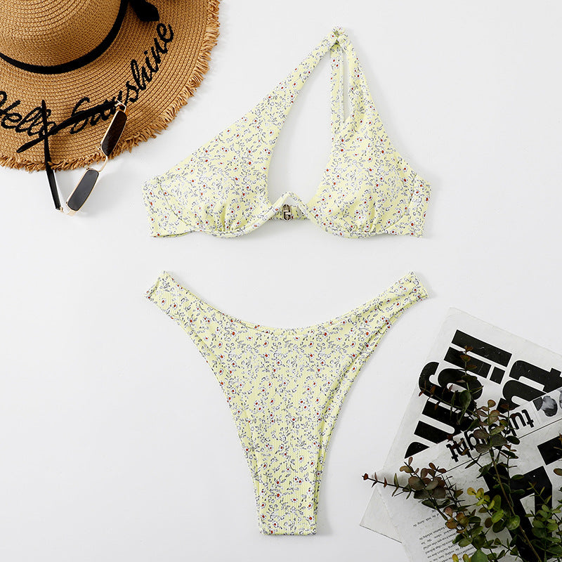 Damen Triangel-Bikini mit verspieltem Blumendesign Drune