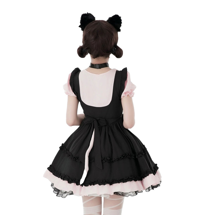 Damen verspieltes Katzenkostümkleid mit Rüschendetails und Zubehör Drune