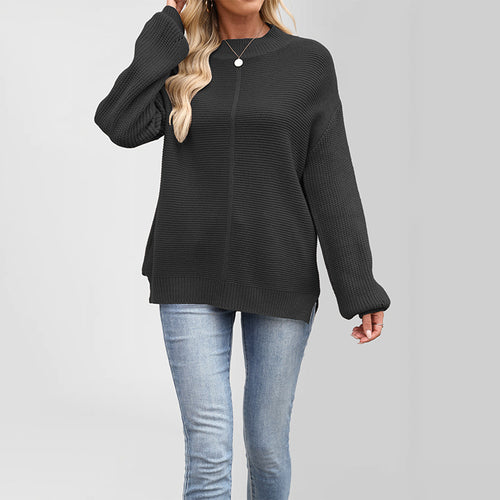 Damen Grobstrickpullover mit überschnittenen Schultern Drune