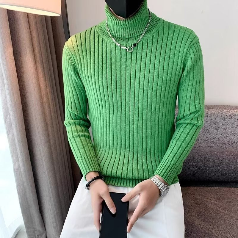 Herren Hochwertiger Strickpullover mit Stehkragen Drune