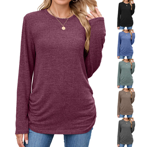 Damen Langearmshirt mit Raffung Drune