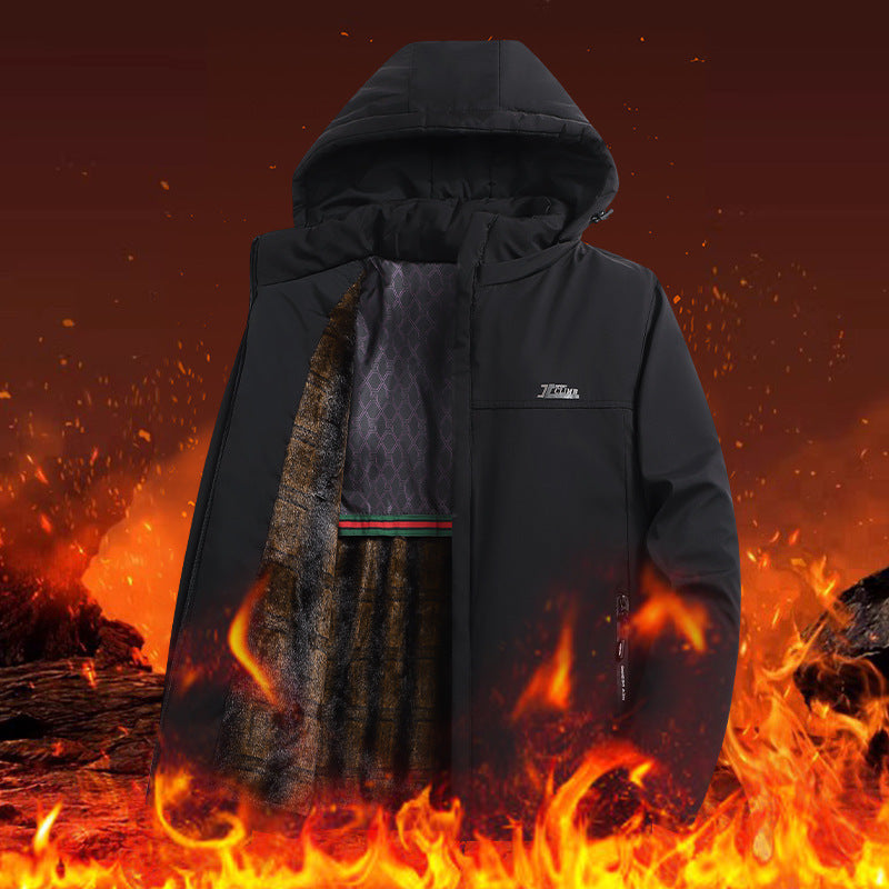 Herren Technische Winterjacke mit Kunstfellfutter Drune