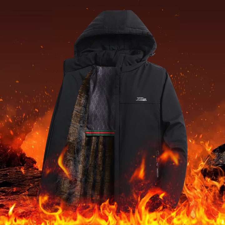 Herren Technische Winterjacke mit Kunstfellfutter Drune