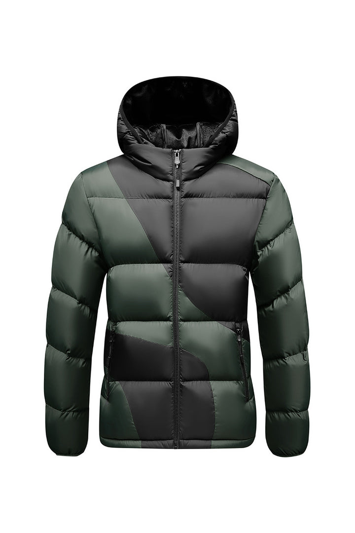 Herren Steppjacke mit kontrastreichen Paneelen, Kapuze und thermischer Synthetikfüllung Drune