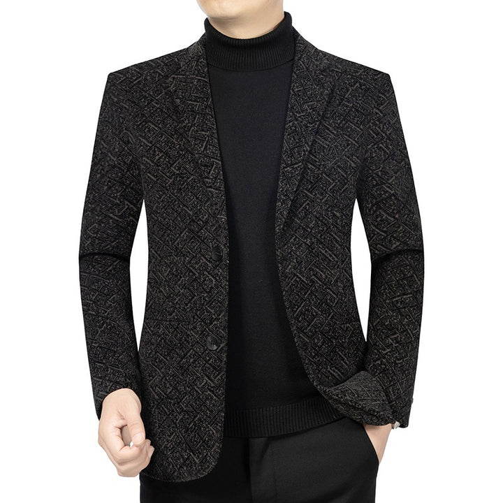 Herren Jacquard-Sakko im City-Stil aus Wollmix, unstrukturiert und halbgefüttert Drune