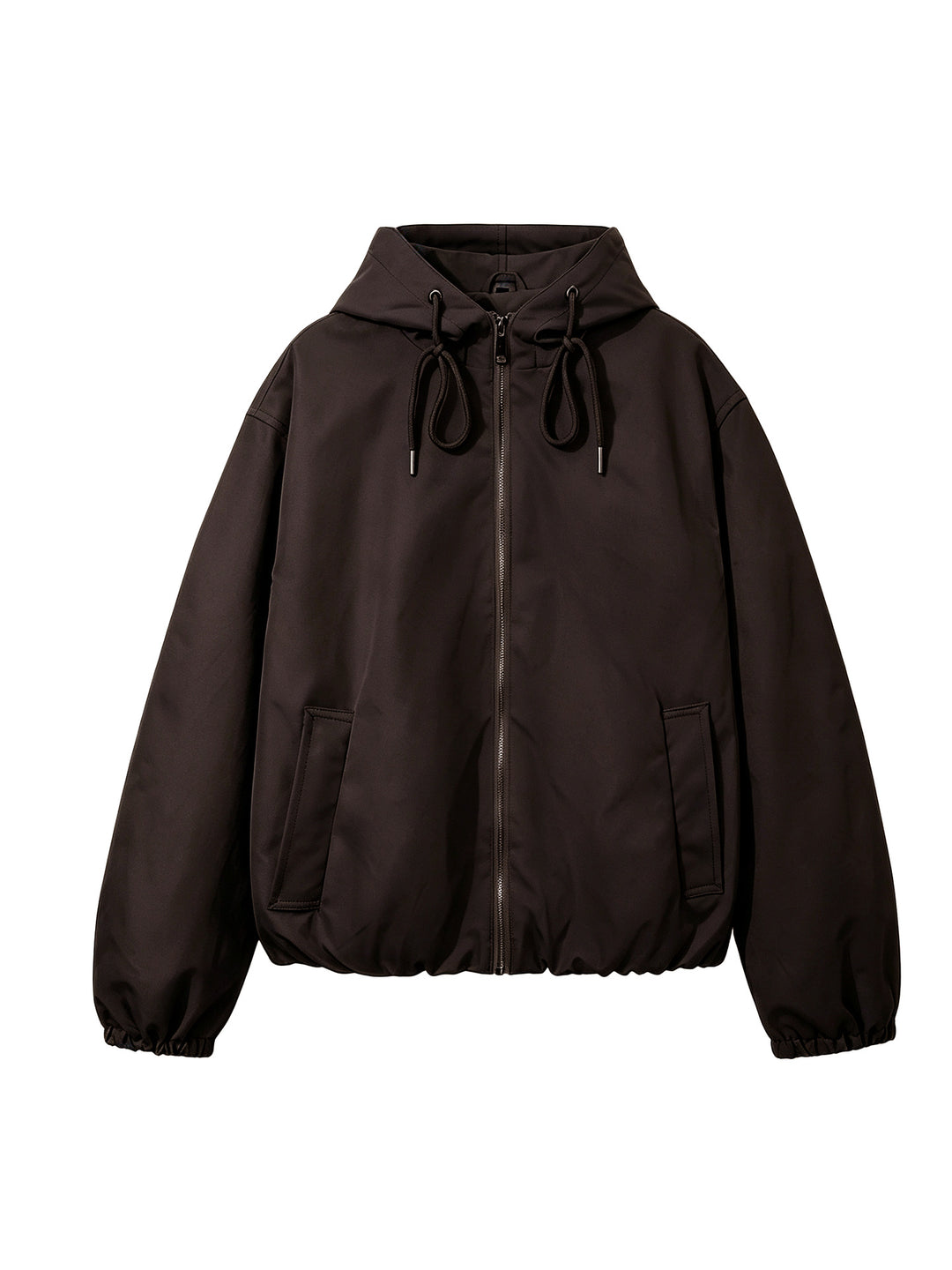 Damen Kapuzen-Bomberjacke mit gerafftem Saum und Eingrifftaschen Drune