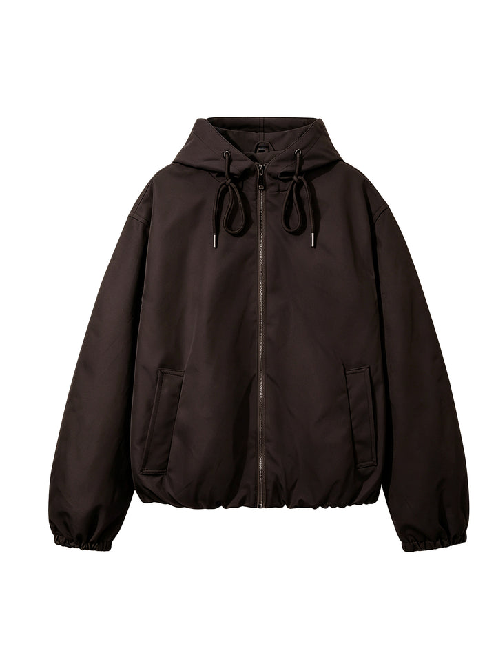 Damen Kapuzen-Bomberjacke mit gerafftem Saum und Eingrifftaschen Drune