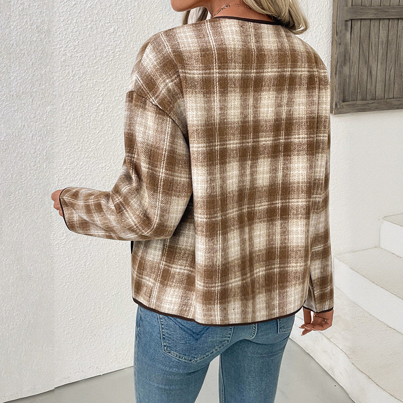 Damen Fleecejacke im karomuster Drune