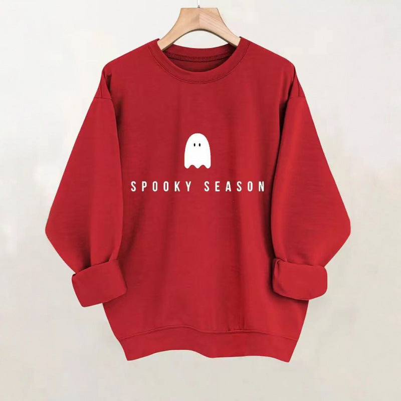 Unisex nan lässiges Halloween Sweatshirt mit Gespenst-Print und Oversize-Schnitt Drune