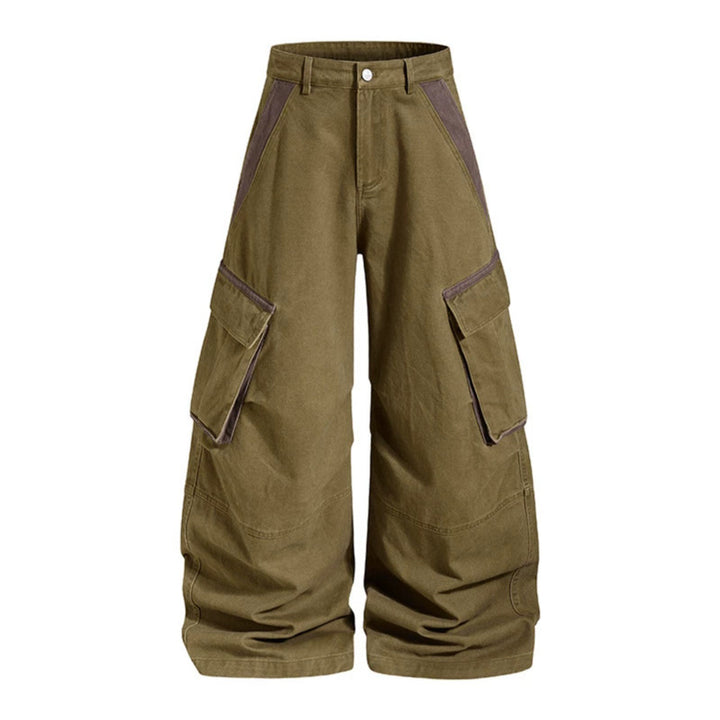 Damen Weite Cargo-Culotte-Hose mit hoher Taille, großen Klappentaschen und markanten Nahtdetails Drune