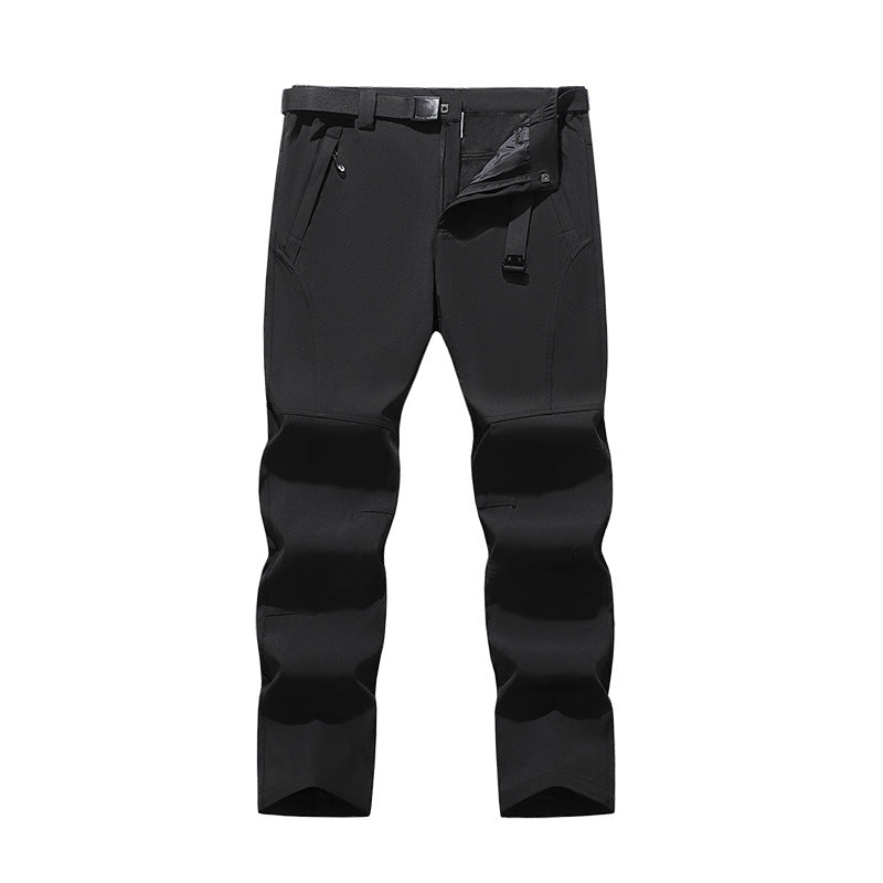 Herren Softshell-Hose für Outdoor mit vorgeformten Knien, integriertem Gürtel und Reißverschlusstaschen Drune