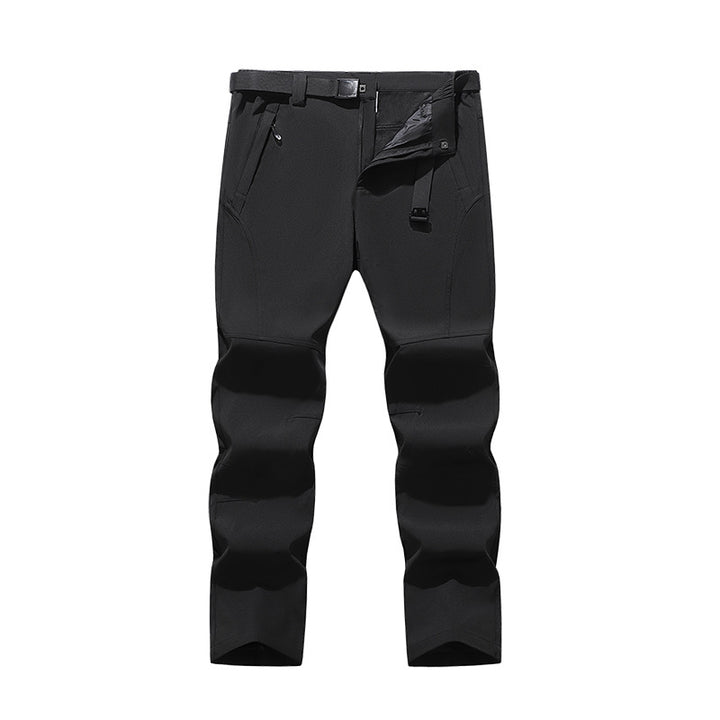 Herren Softshell-Hose für Outdoor mit vorgeformten Knien, integriertem Gürtel und Reißverschlusstaschen Drune