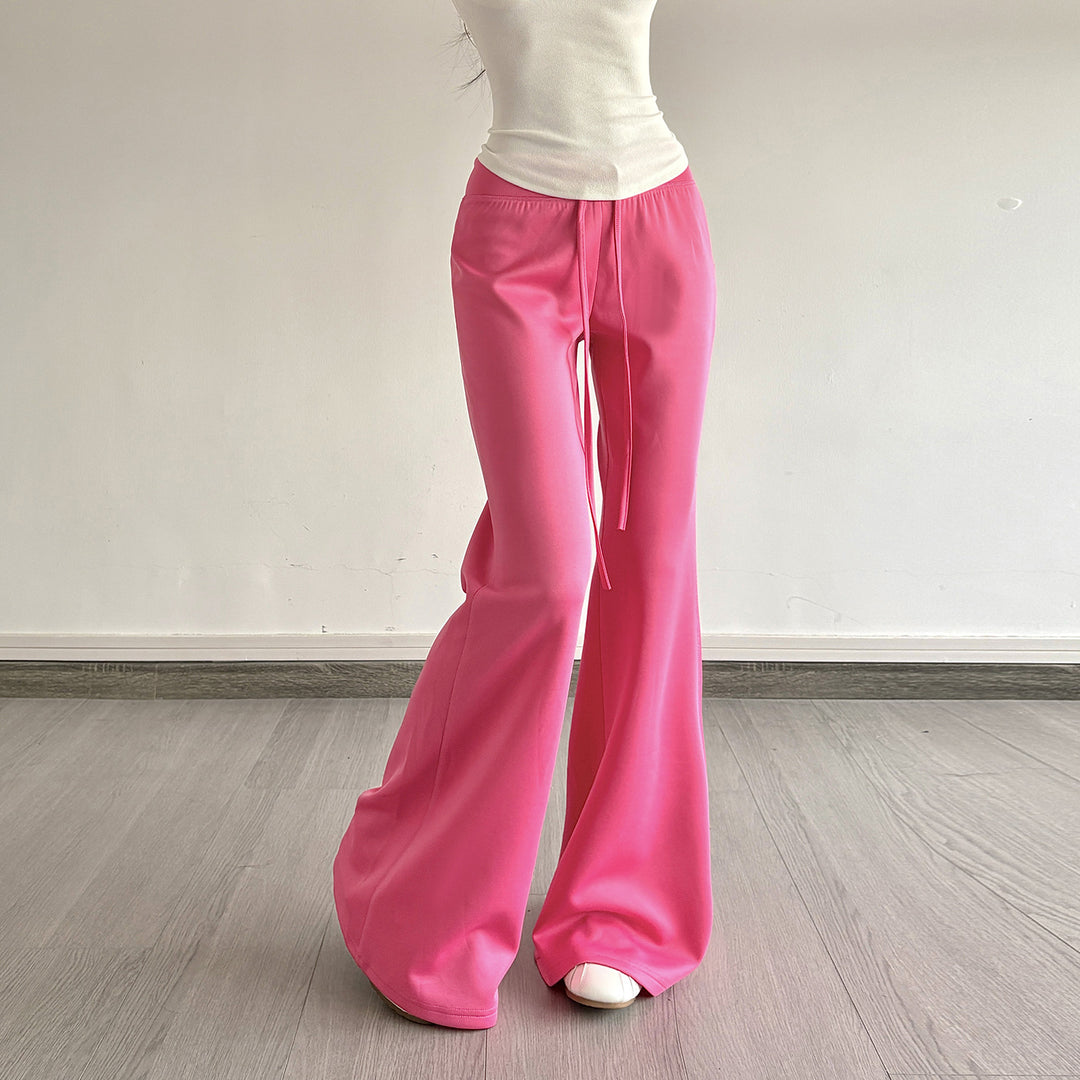 Damen ausgestellte Schlaghose mit Tunnelzug und Stretch-Jersey Drune