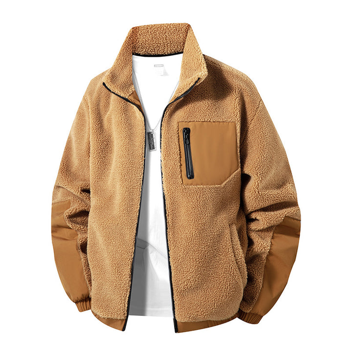 Herren Kuschelige Fleecejacke mit hohen Kragen Drune
