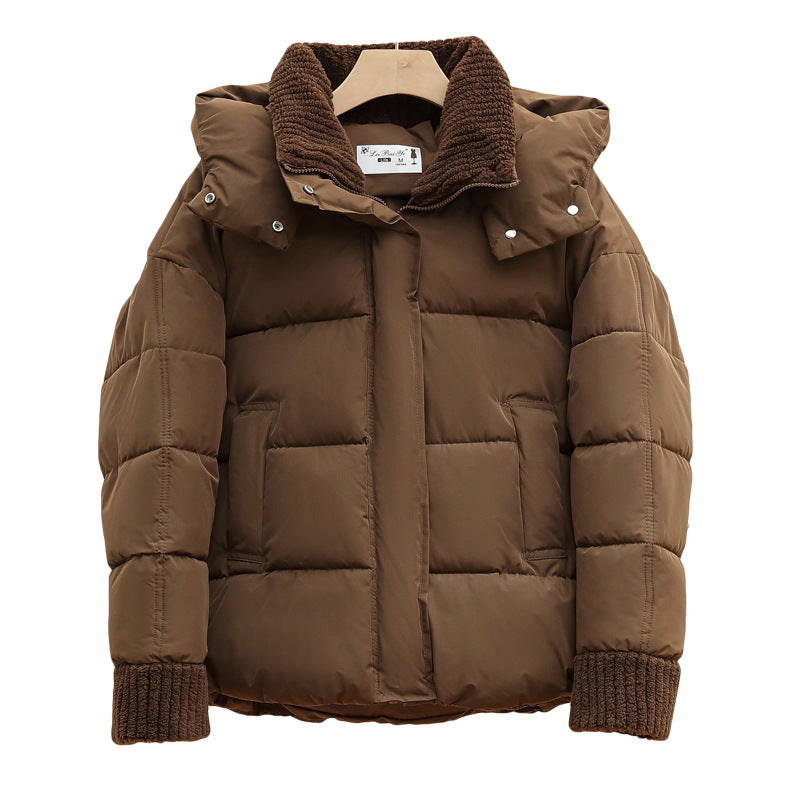 Damen Wattierte Freizeitjacke mit hohem Kragen und modischen Strickdetails Drune