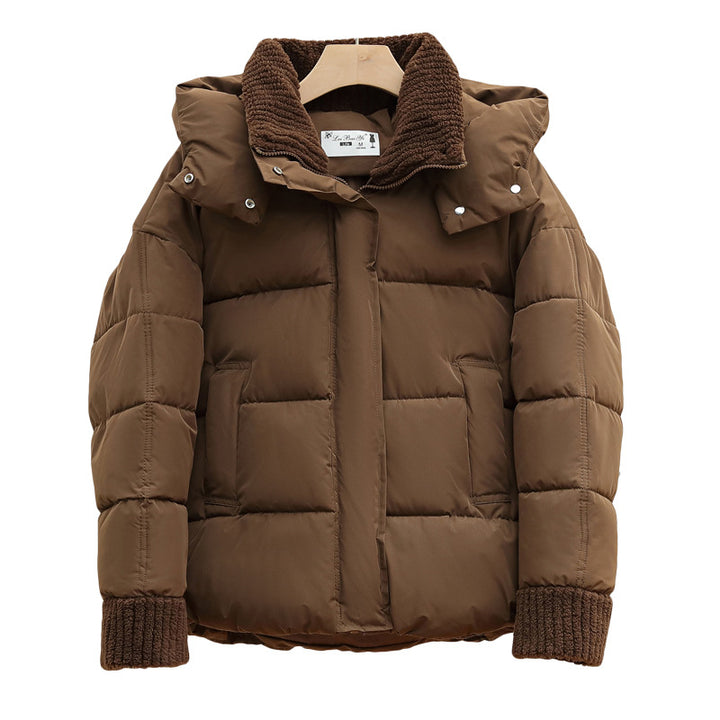 Damen Wattierte Freizeitjacke mit hohem Kragen und modischen Strickdetails Drune
