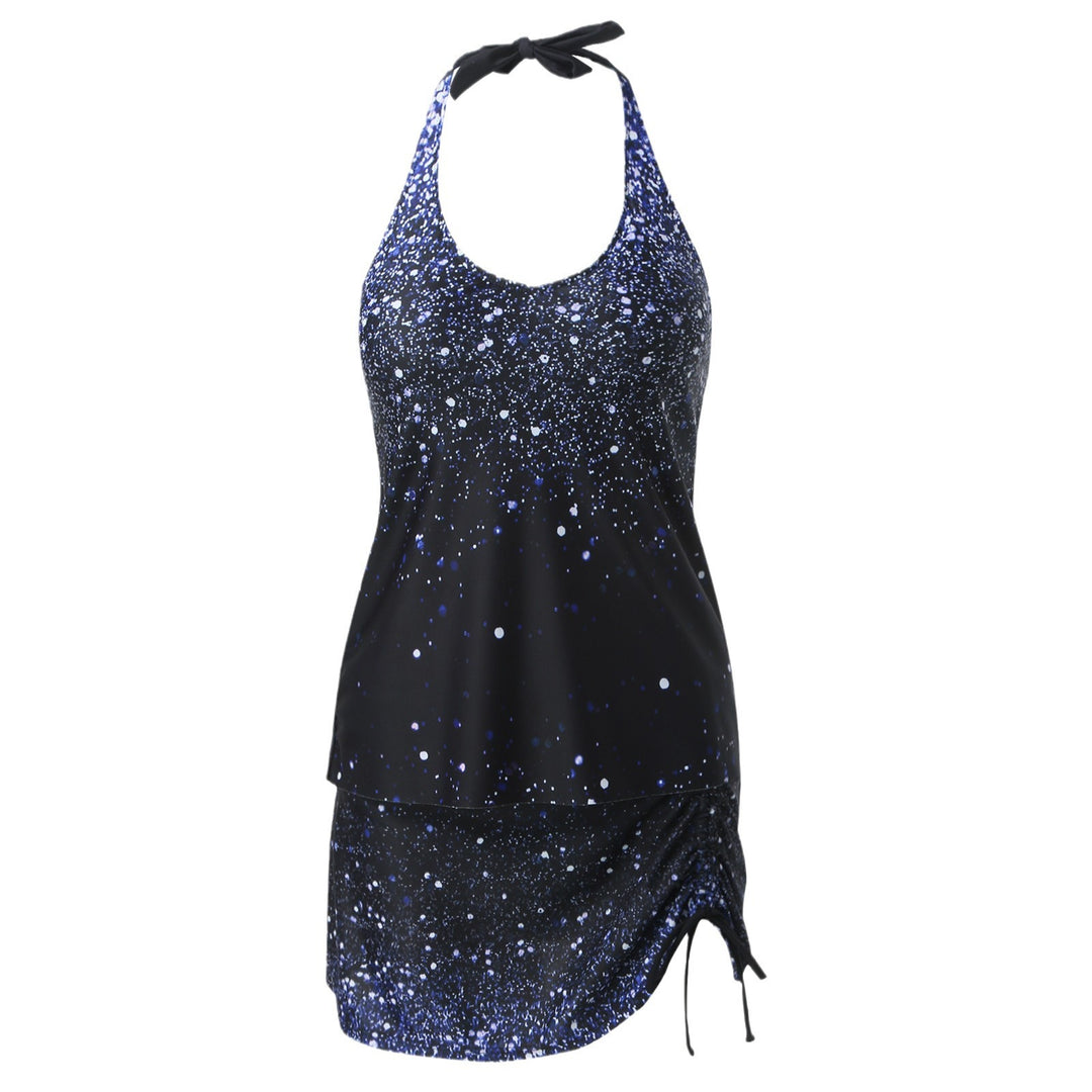 Damen lässiges Strandkleid mit verstellbarem Gürtel Drune