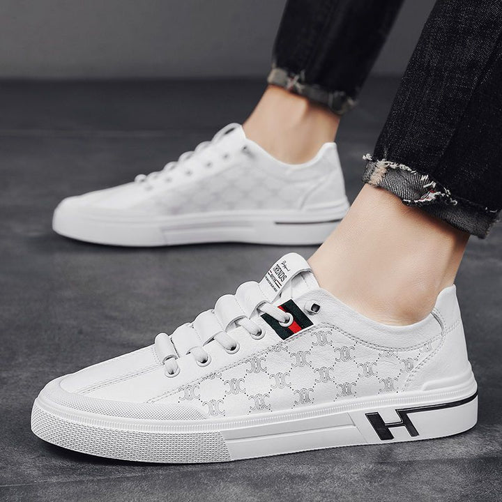 Damen Sportliche Sneakers aus hochwertigem Leder mit dezenter Logoprägung Drune