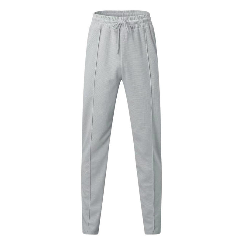 Herren nan strukturiertes Jogginghose mit elastischem Tunnelzug, formgebender Bügelfalte und tapered Bein Drune