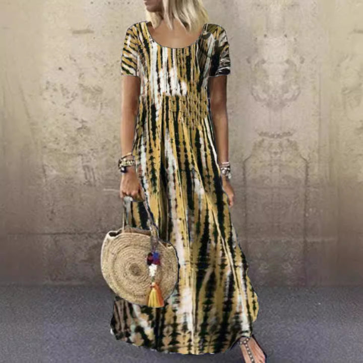 Damen Maxikleid mit modischem Streifenmuster Drune