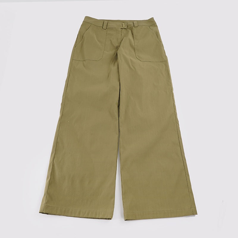 Damen Hochtaillierte Palazzohose im Utility‑Stil mit weitem Bein Drune