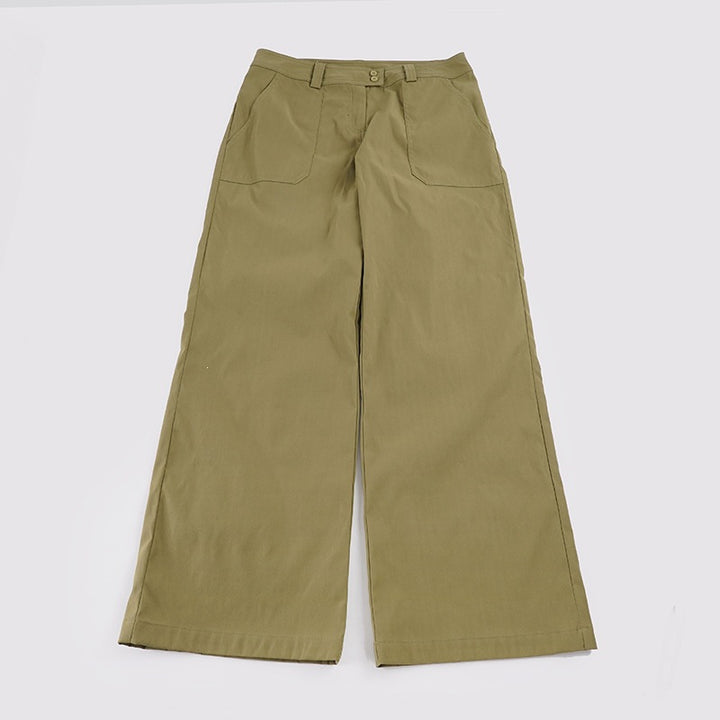 Damen Hochtaillierte Palazzohose im Utility‑Stil mit weitem Bein Drune