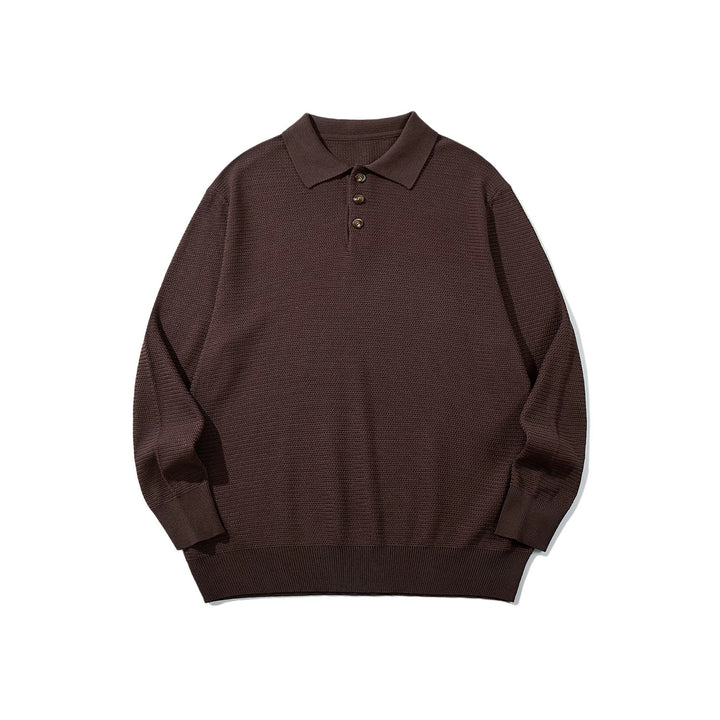 Unisex Waffelstrick-Polo im Relaxed-Fit mit dreifacher Knopfleiste und geripptem Saum Drune