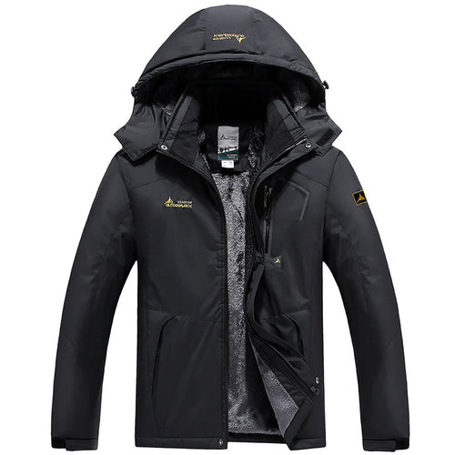 Herren technische Outdoor-Thermojacke mit abnehmbarer Kapuze, winddichter Außenschale und wärmender Fleece-Innenlage Drune