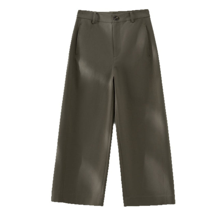Damen Weite Culotte-Hose mit hoher Taille, Bügelfalte und geradem Bein Drune