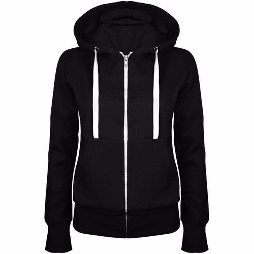 Damen Sportliche Kapuzenjacke mit praktischen Taschen und Reißverschluss Drune