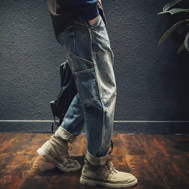 Herren Lässige Cargo-Jeans mit kreativen Details Drune