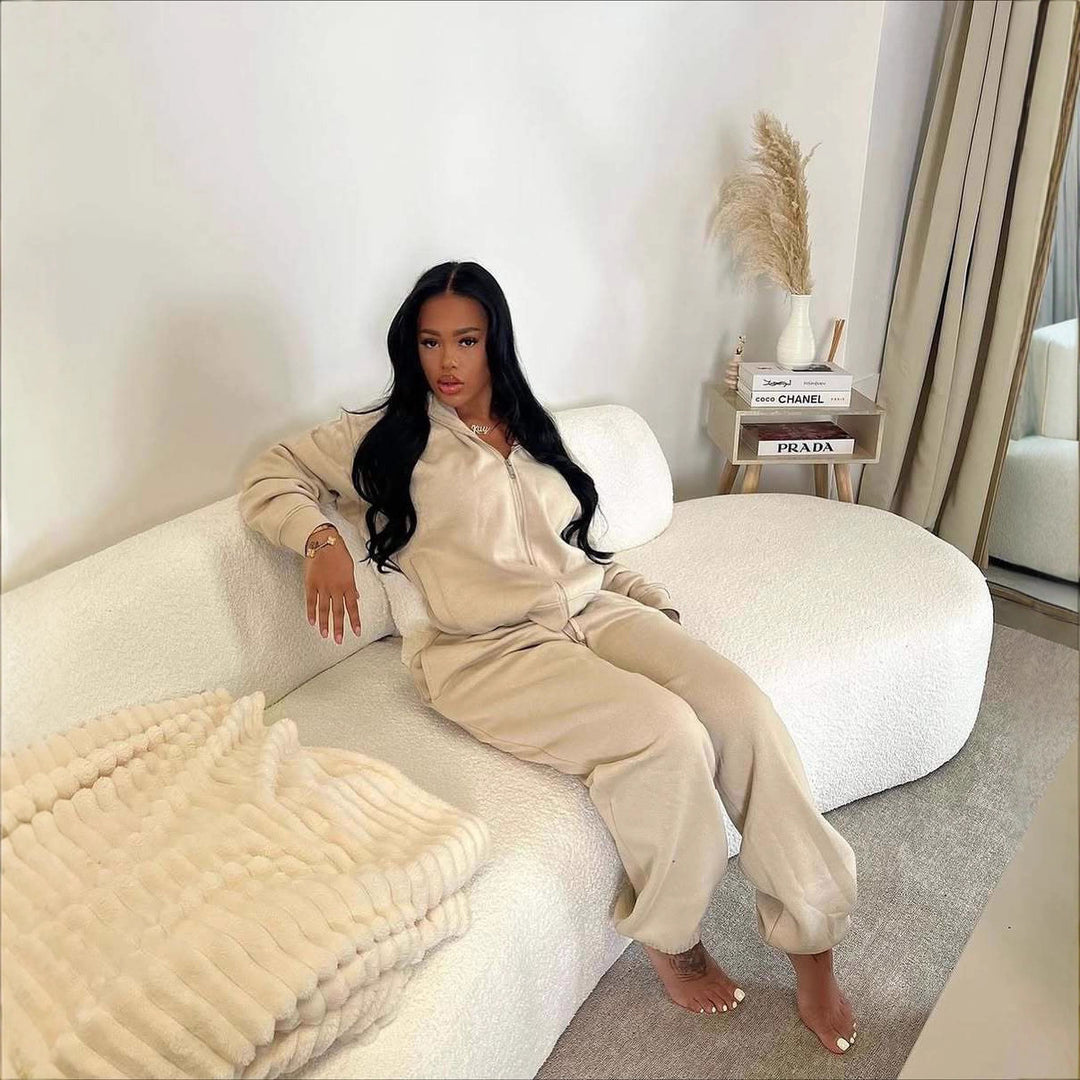 Damen Fleece-Jumpsuit mit Zipper und praktischen Taschen Drune