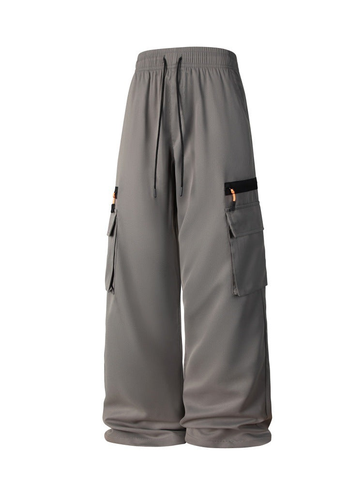 Herren Weite Cargo-Hose im Oversize-Schnitt mit elastischem Tunnelzugbund und Multifachtaschen Drune