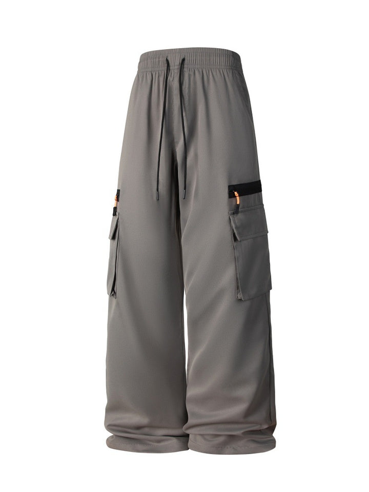 Herren Weite Cargo-Hose im Oversize-Schnitt mit elastischem Tunnelzugbund und Multifachtaschen Drune