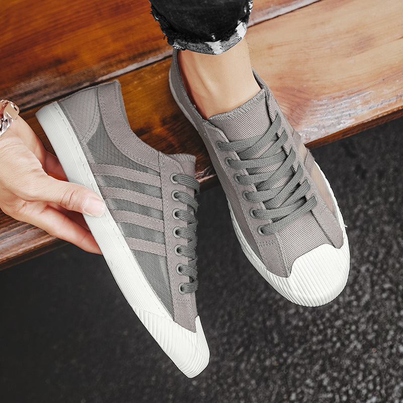 Herren atmungsaktive Low-Top Sneaker mit transparenten Mesh-Einsätzen Drune