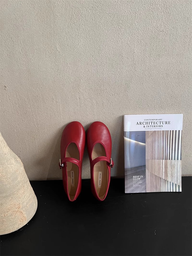 Damen modische Mary Janes mit verstellbarem Riemen und glänzender Oberfläche Drune