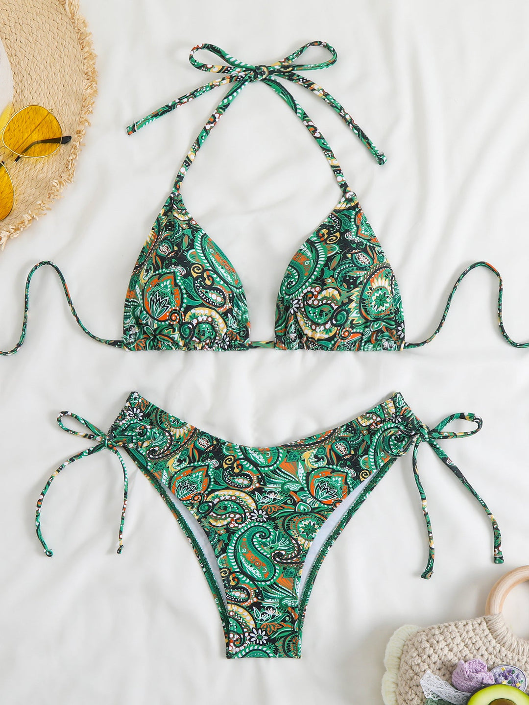 Damen Bikini-Set mit verstellbarem Triangel-Oberteil und hohem Beinausschnitt Drune