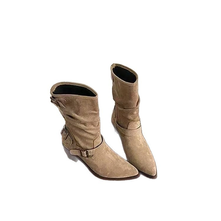 Damen Elegante und modische Stiefeletten mit Riemen Drune
