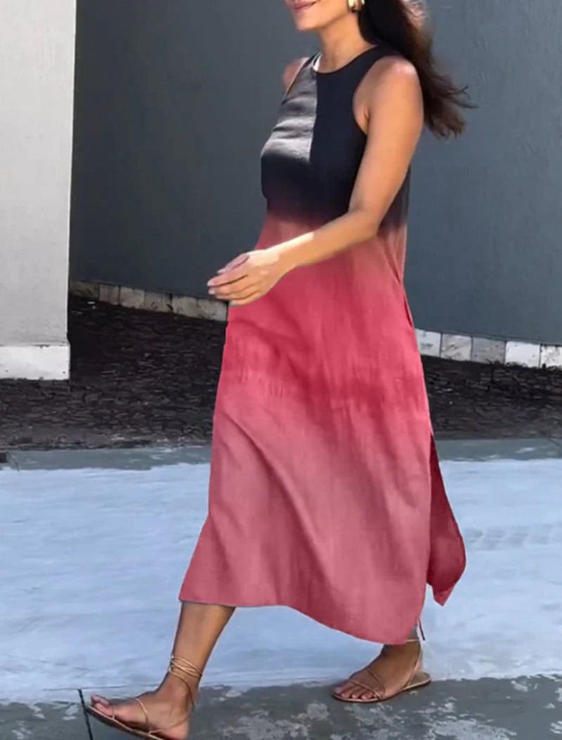 Damen Maxikleid mit elegantem Farbverlauf und großzügigem Schnitt Drune