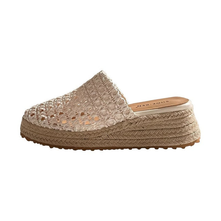 Damen Offene Clogs mit elegantem Geflecht Drune