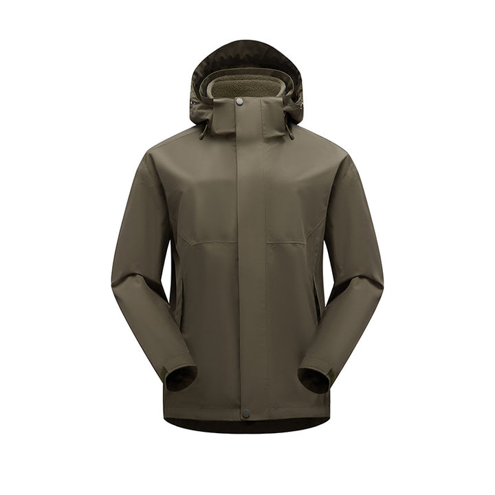 Herren matte wasserdichte Urban Outdoorjacke mit getapten Nähten, abnehmbarer Kapuze und Fleecekragen Drune